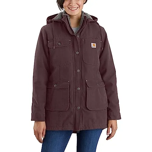 Carhartt 105512 Women's Plus Size Loose Fit Washed Duck Coat