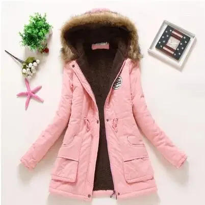 Casual Winter Hooded Jacket with Adjustable Waist and Feathers