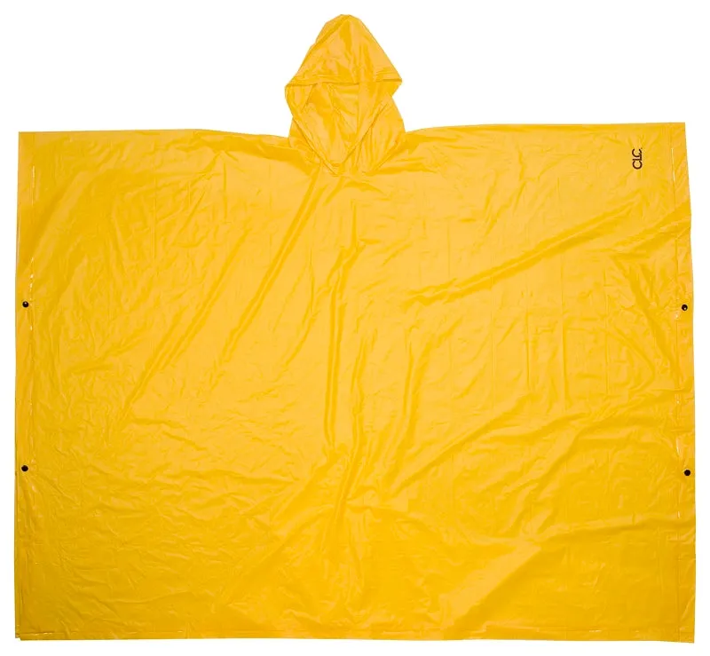 CLC CLIMATE GEAR Series R10410 Poncho, L, PVC, Yellow, Attached Collar :EA: QUANTITY: 1