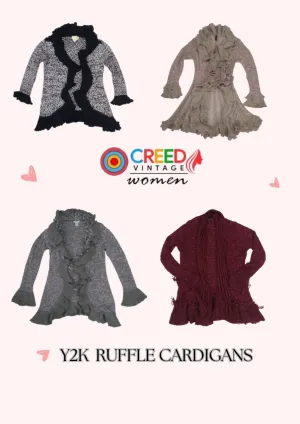 CR2869 Y2K Ruffle Cardigans - 12 Pcs