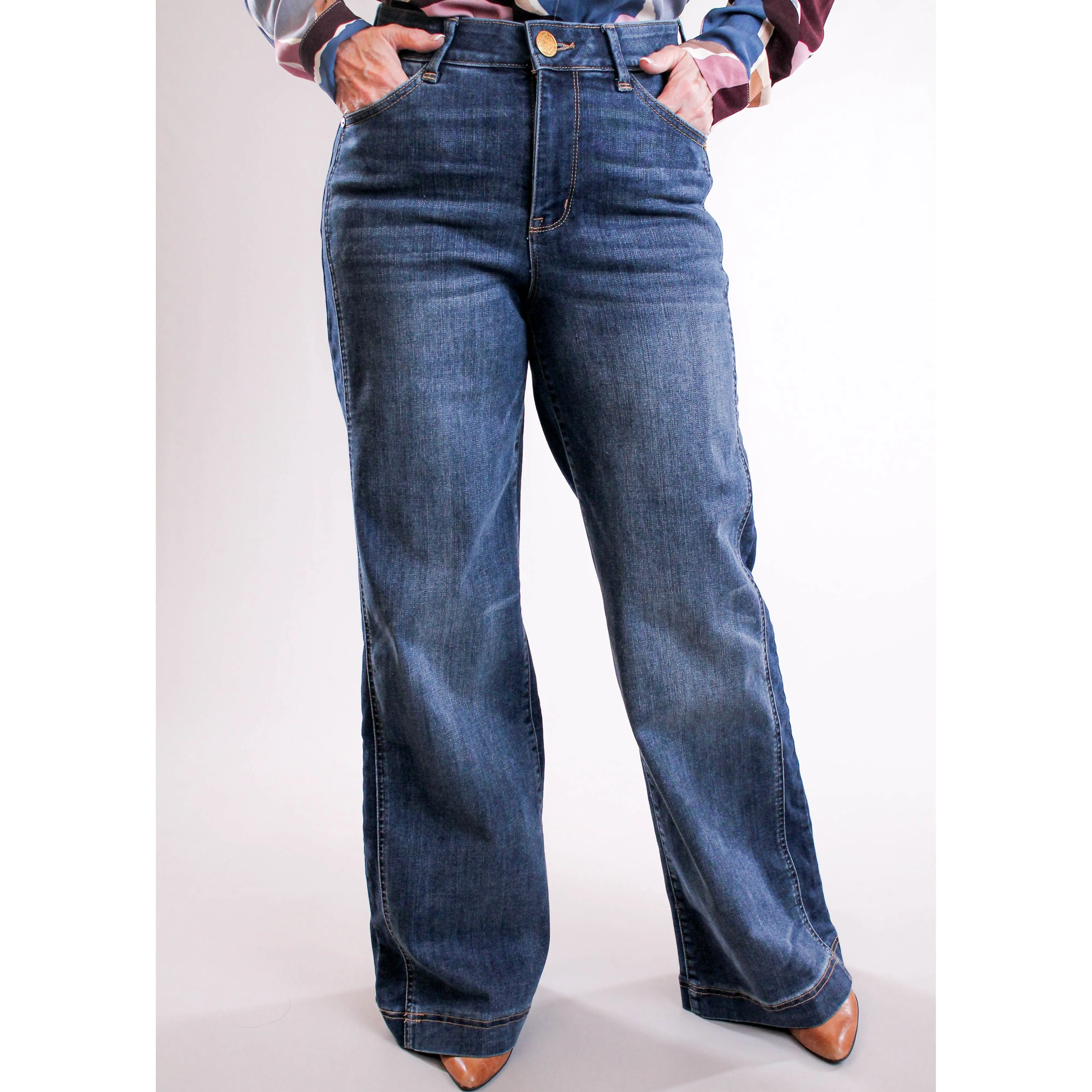 Democracy Wide Leg Jeans with Double Side Seam