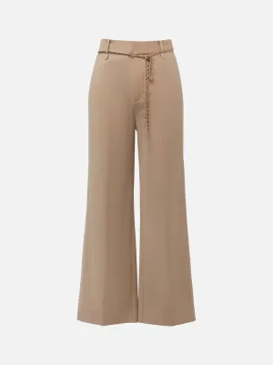 EP YAYING Wool Wide-Leg Office Pants