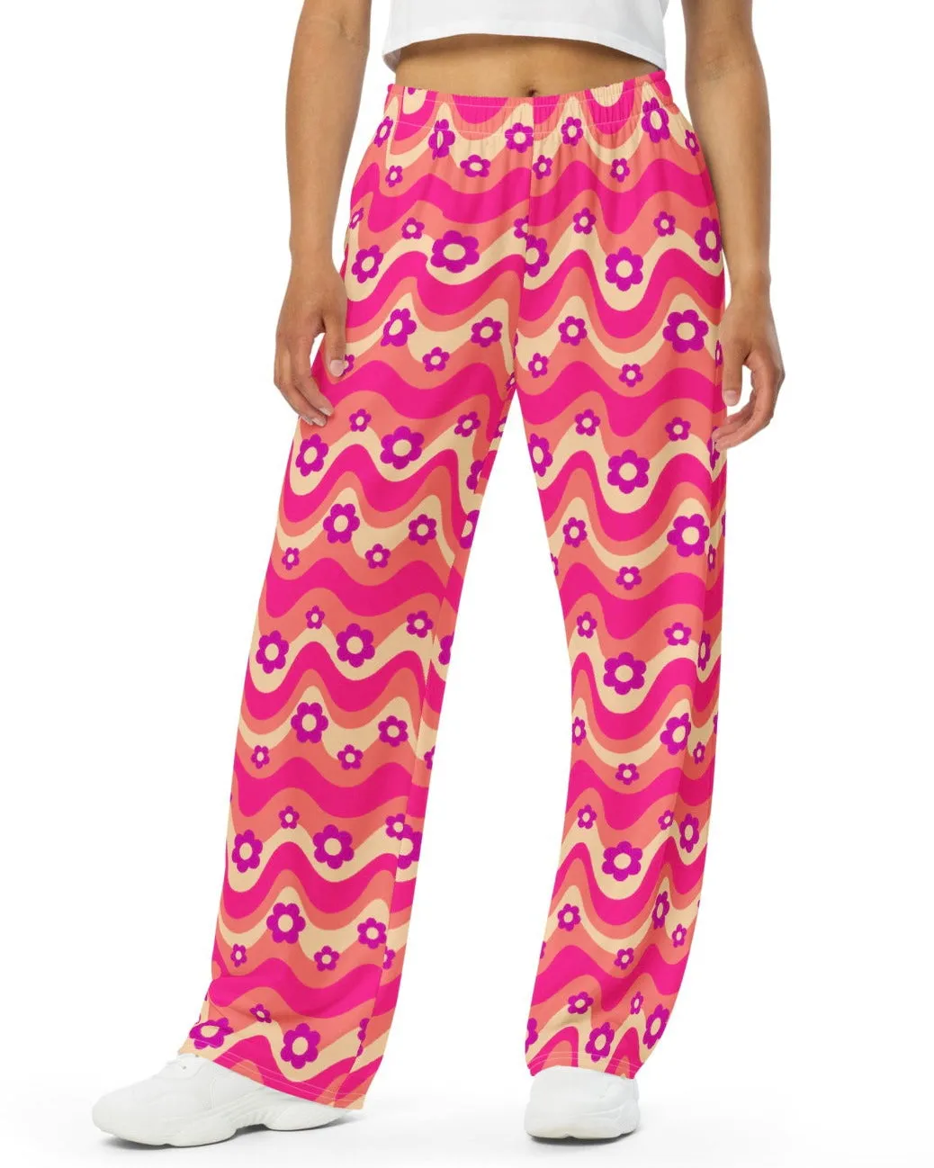 Flower Power Pink Wide Leg Pants