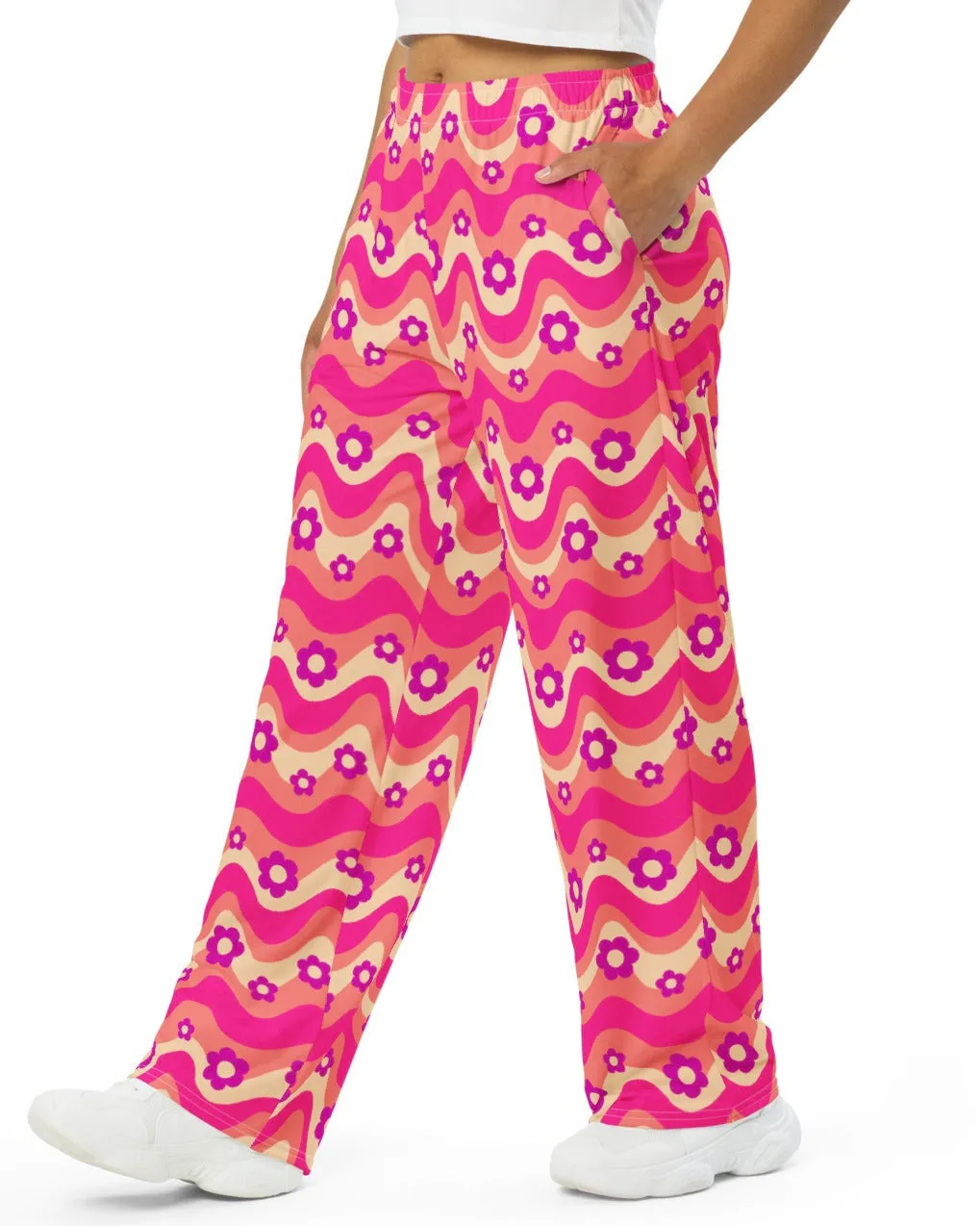 Flower Power Pink Wide Leg Pants