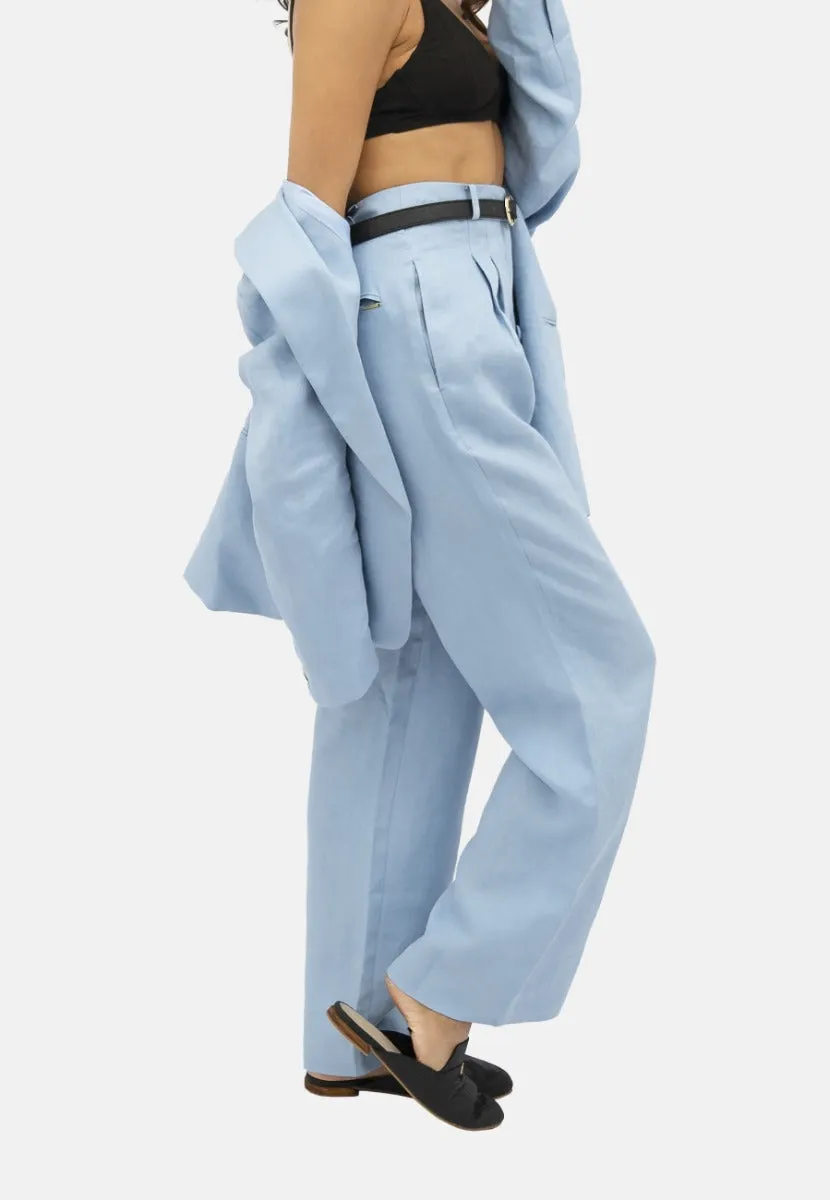 French Riviera Wide Leg Pants Light Blue