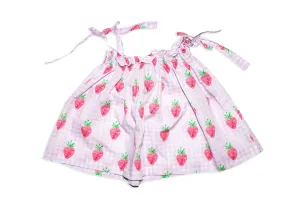 Girl's Beach Dress with Pink Strawberries