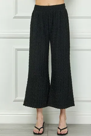 Glitter Texture Detail Crop Pants