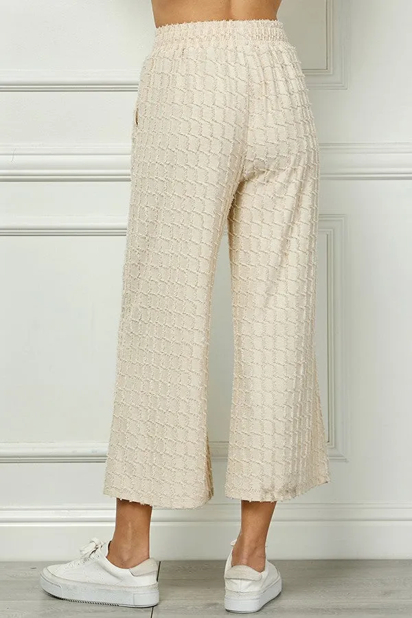 Glitter Texture Detail Crop Pants