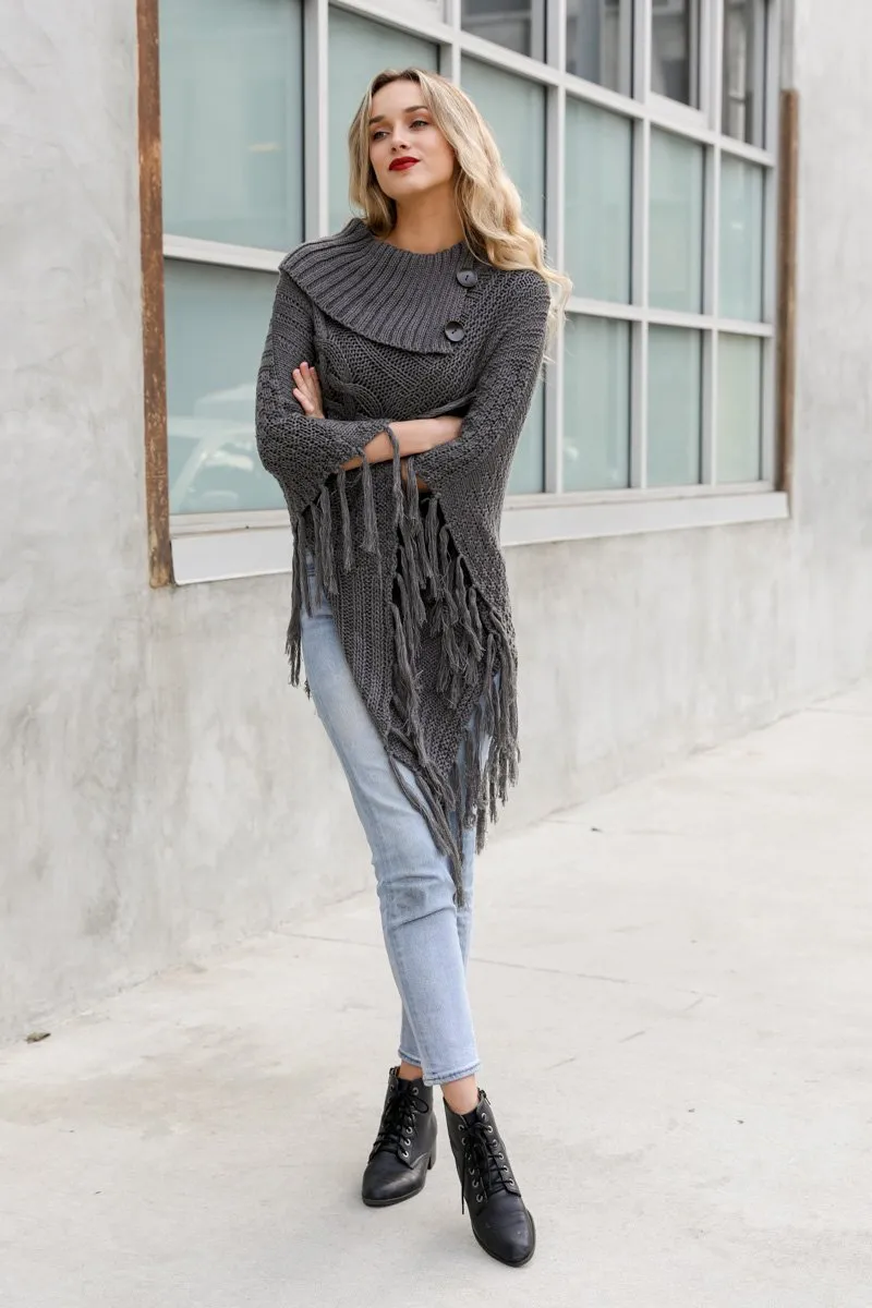 High Neck Poncho