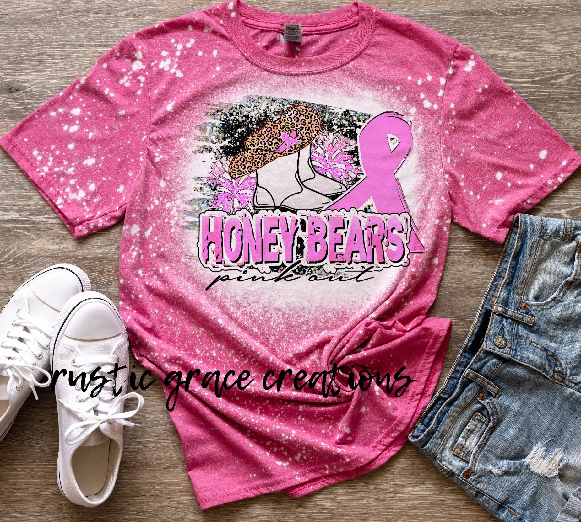 HoneyBears Dance Breast Cancer Awareness | Bleached Tee