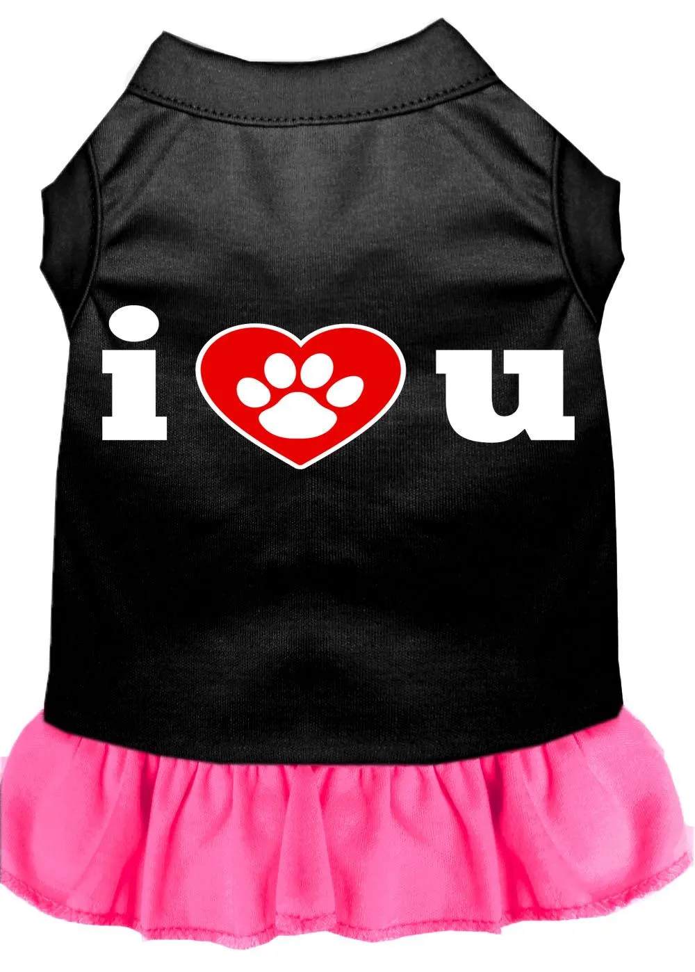 I Heart You Screen Print Dress Black With Bright Pink Med (12)