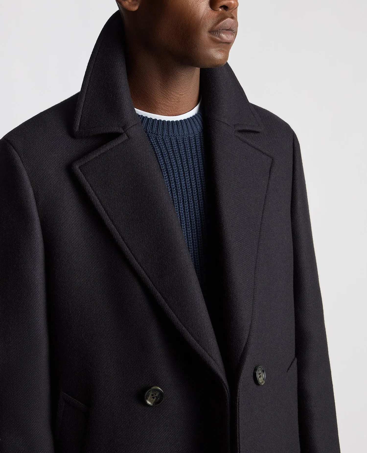 ID24737-Remus Navy Double Breasted Overcoat