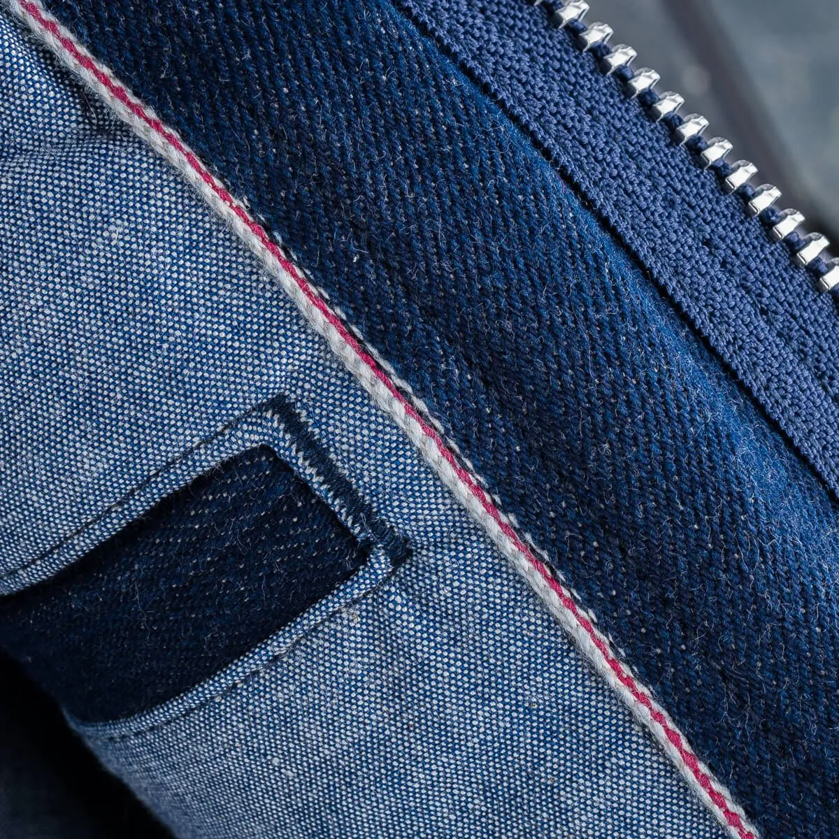 Iron Heart IHM-42-IND 16oz Natural Indigo Selvedge Denim M65 Field Jacket