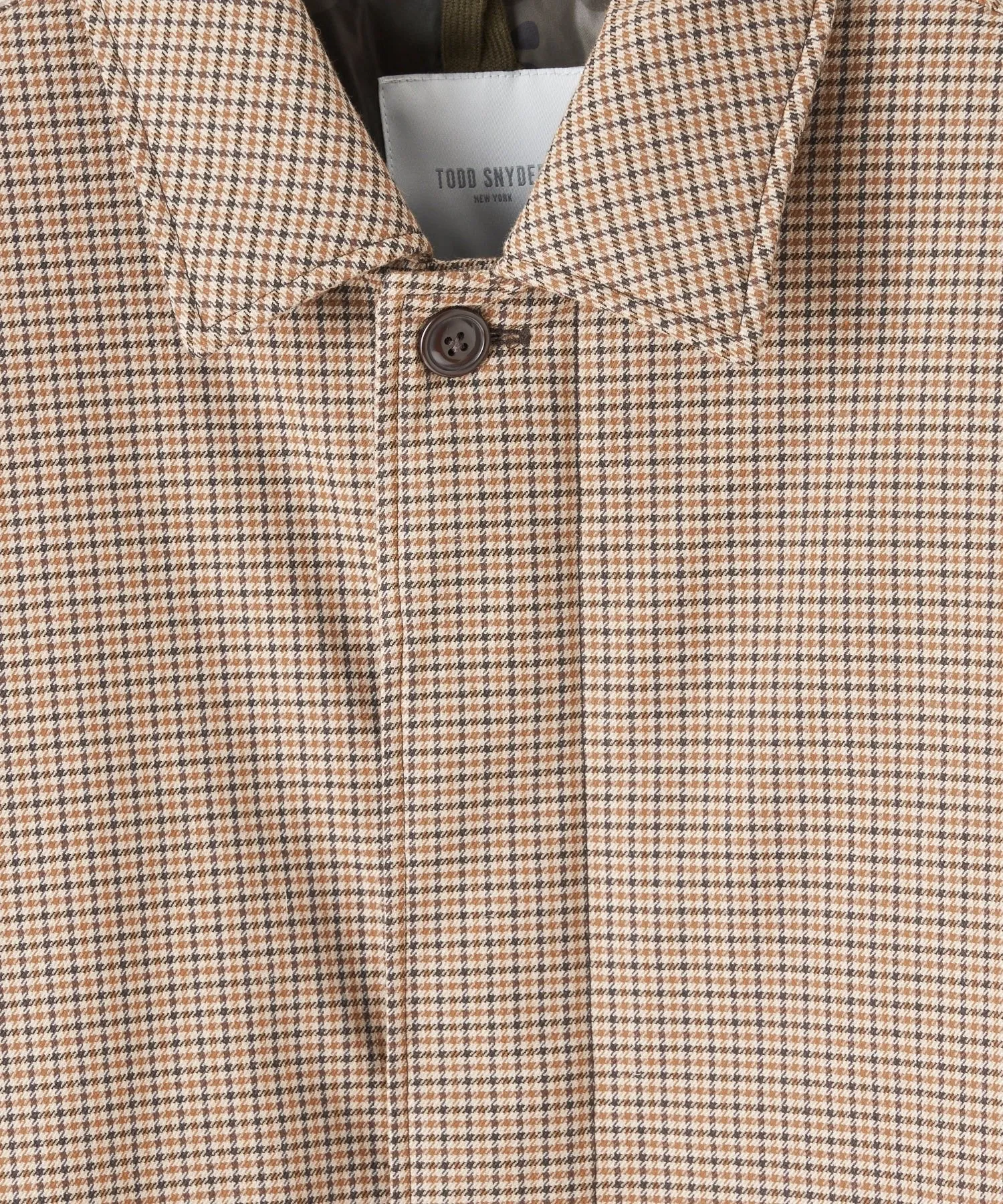 Italian Down Balmacaan in Brown Houndstooth