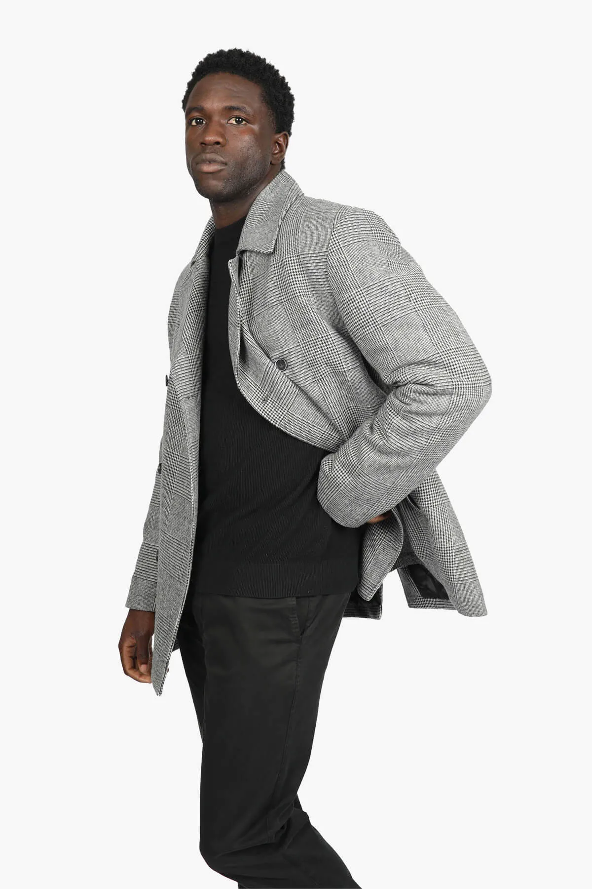 James Harper | Pow Check Padded Peacoat