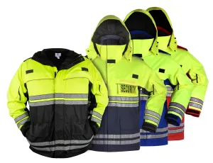 [JSID11-3XL-CUSTOMIZED] First Class High Visibility Waterproof Parkas with Reflective Striping