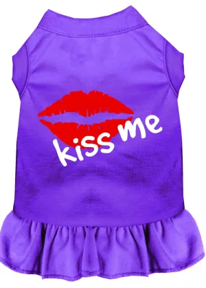 Kiss Me Screen Print Dress Purple Med (12)