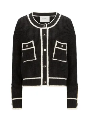 Knitted cardigan Nicowa IDOWIA, black