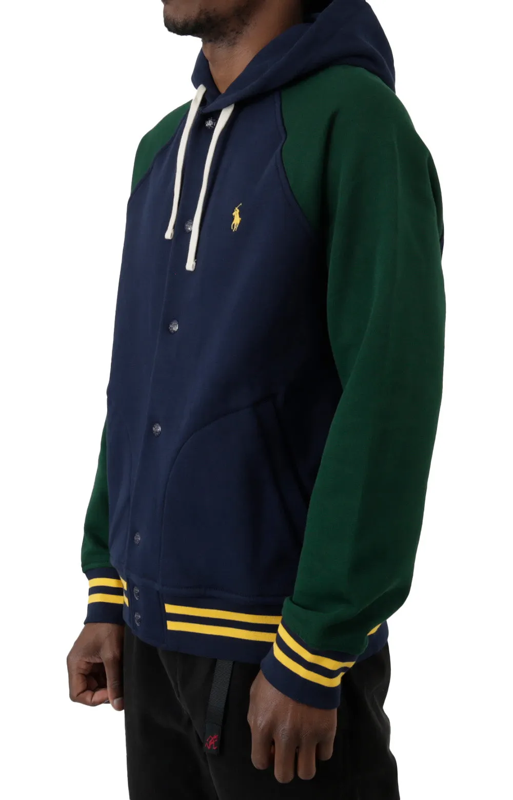 Lightweight Athletic Baseball Hoodie Jacket - Cruise Navy/College Green