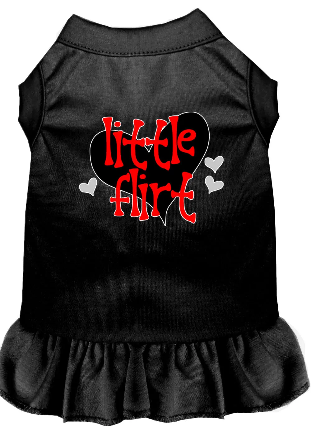 Little Flirt Screen Print Dog Dress Black Med