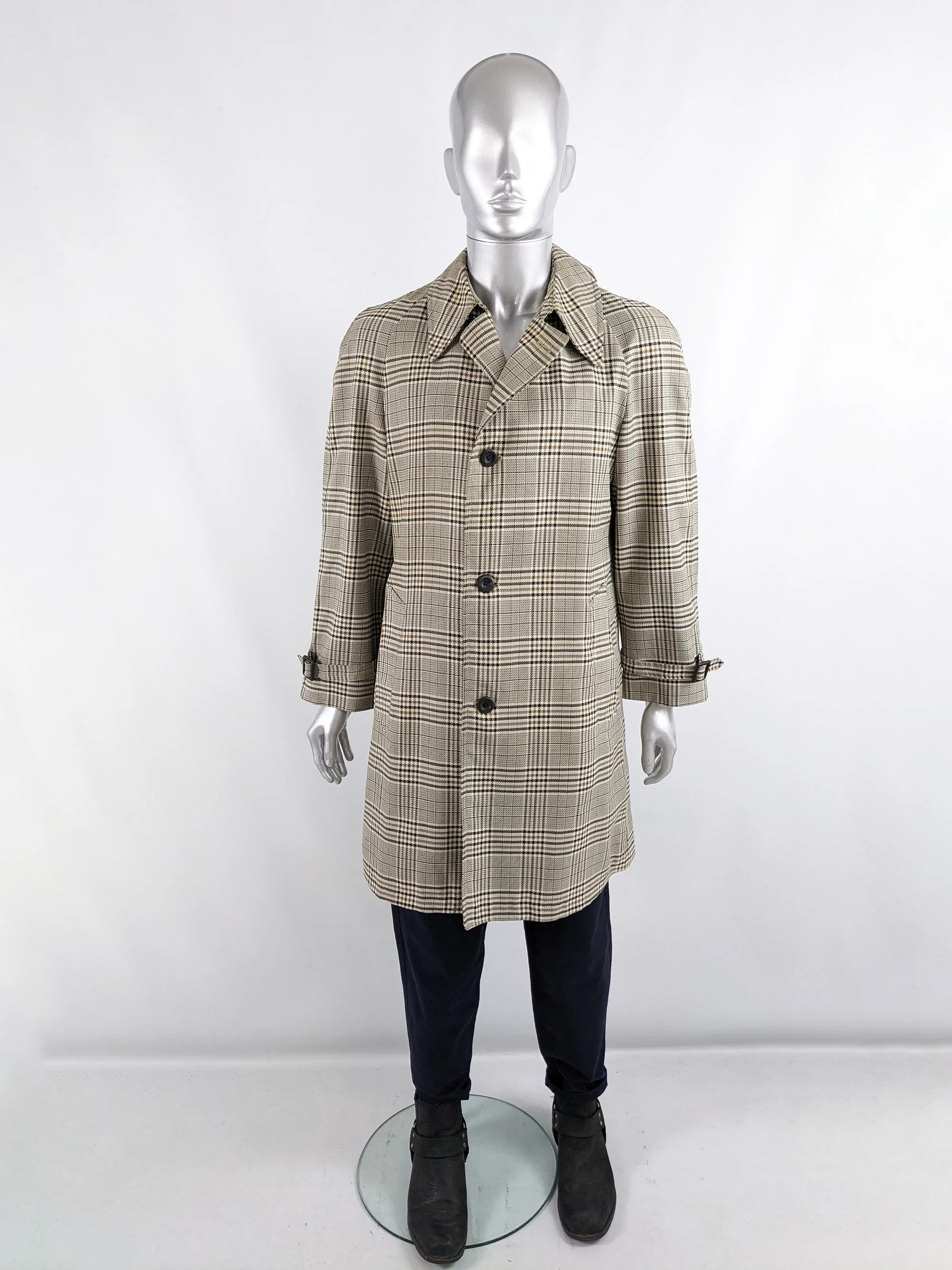 London Fog Vintage Mens Checked Coat, 1960s