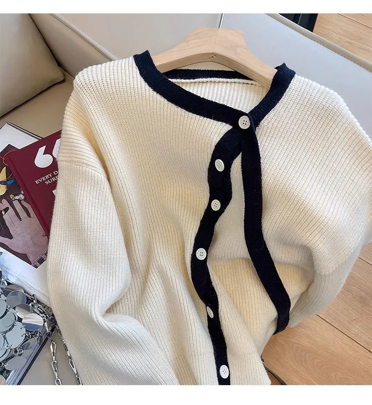 Long-sleeved knitted cardigan women's new soft design sweater jacket    S4872