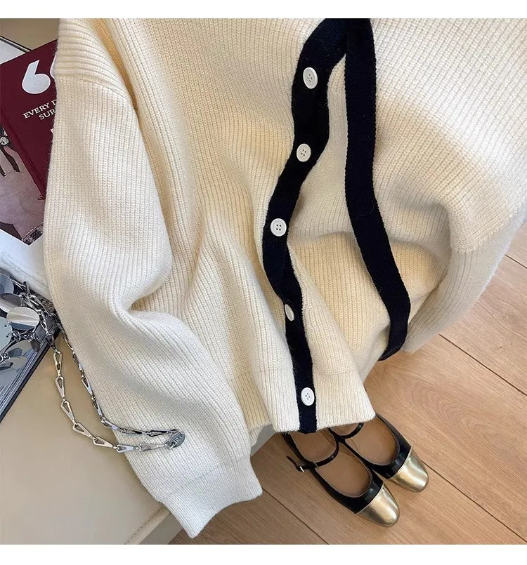 Long-sleeved knitted cardigan women's new soft design sweater jacket    S4872