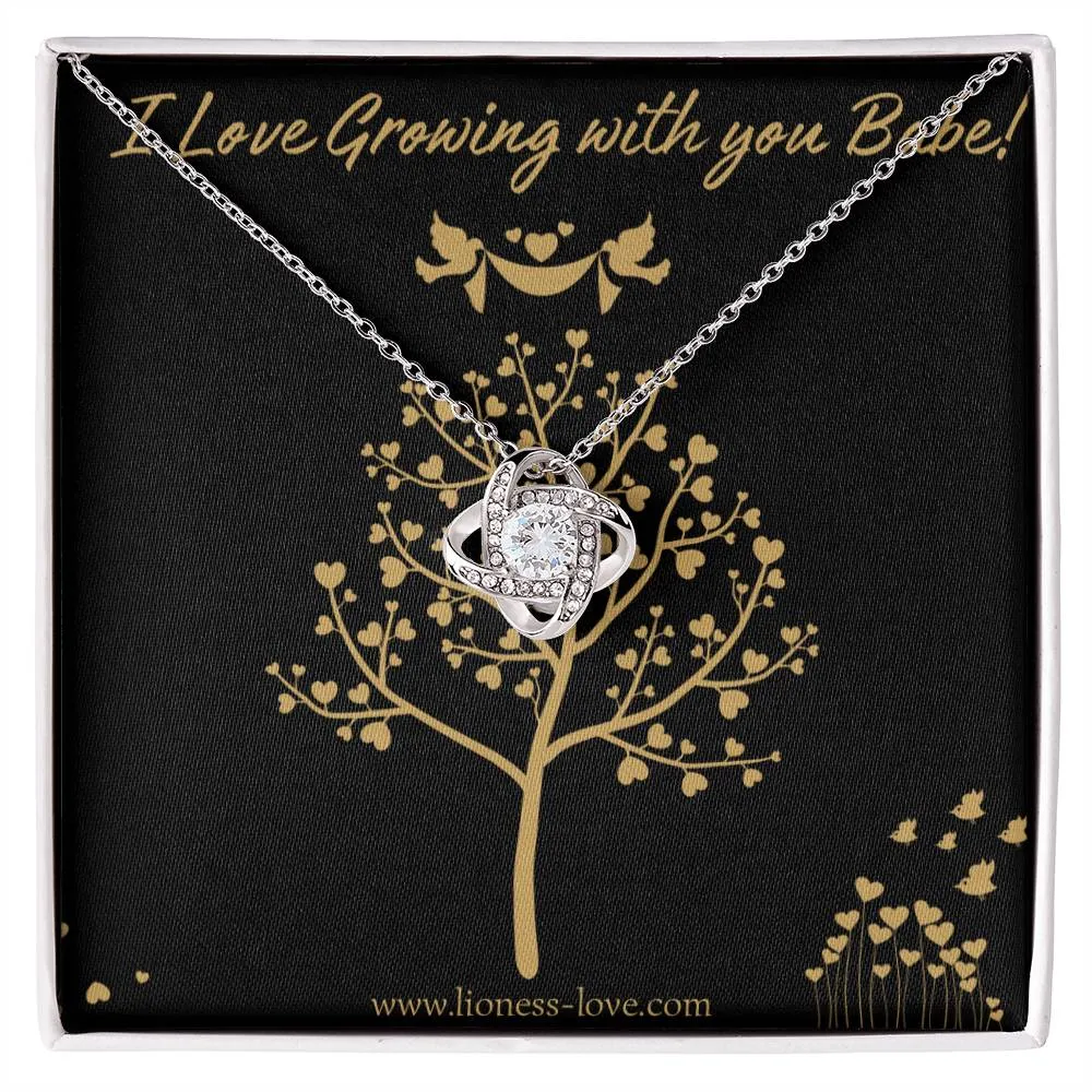 Love Knot Cubic Zirconia Crystal Necklace Gorgeous Symbolic Gift