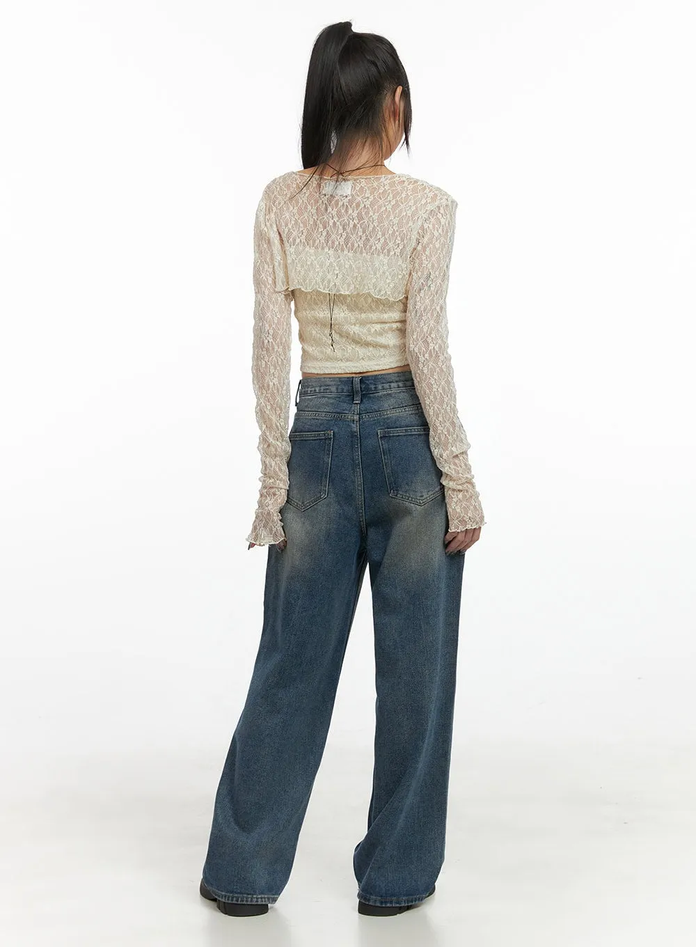 Marine Denim Wide Leg Pants OO401