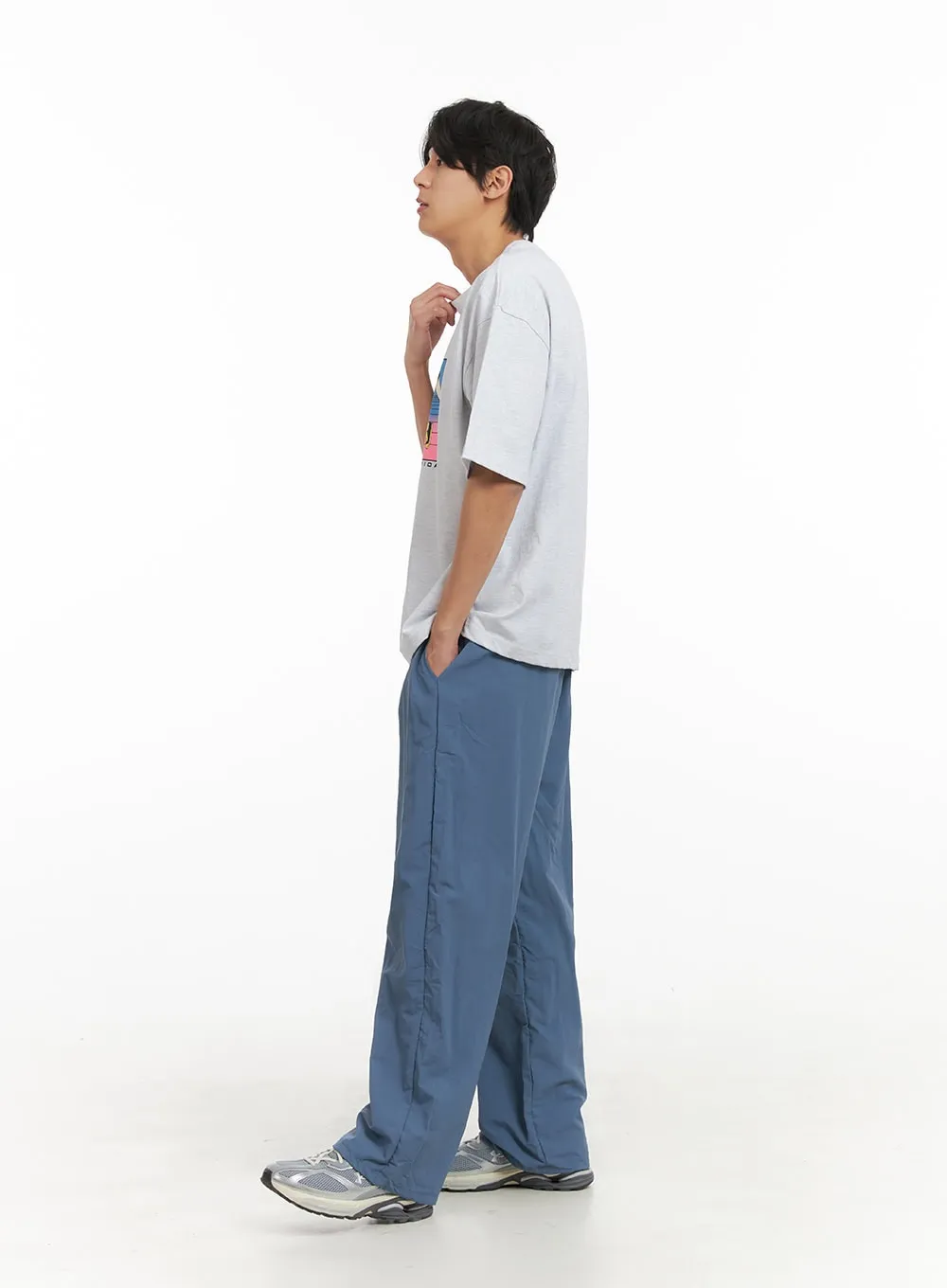 Men's Nylon Wide Leg Pants IY410