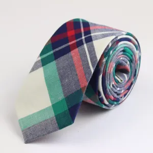 Men's West Country Tradition Check Plaid Cotton Necktie