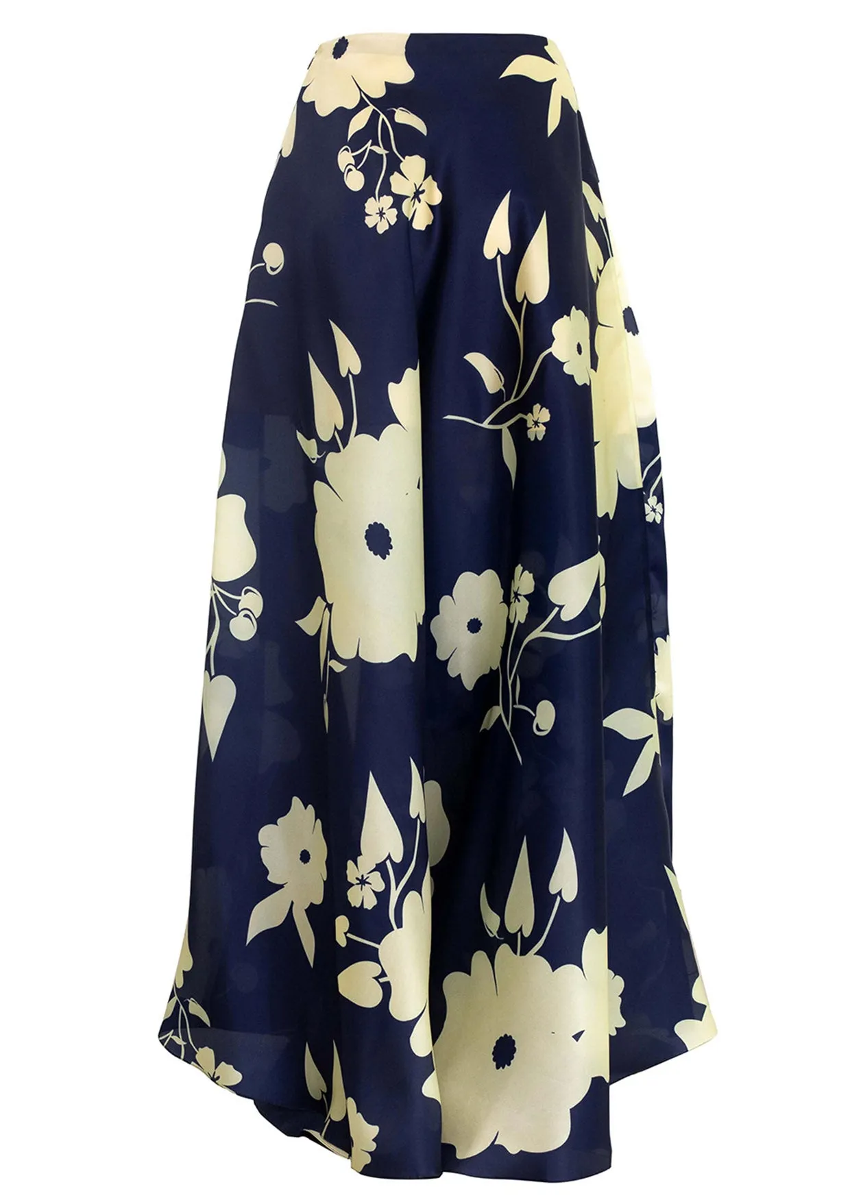 Moonlight Blossom Silk Maxi Skirt