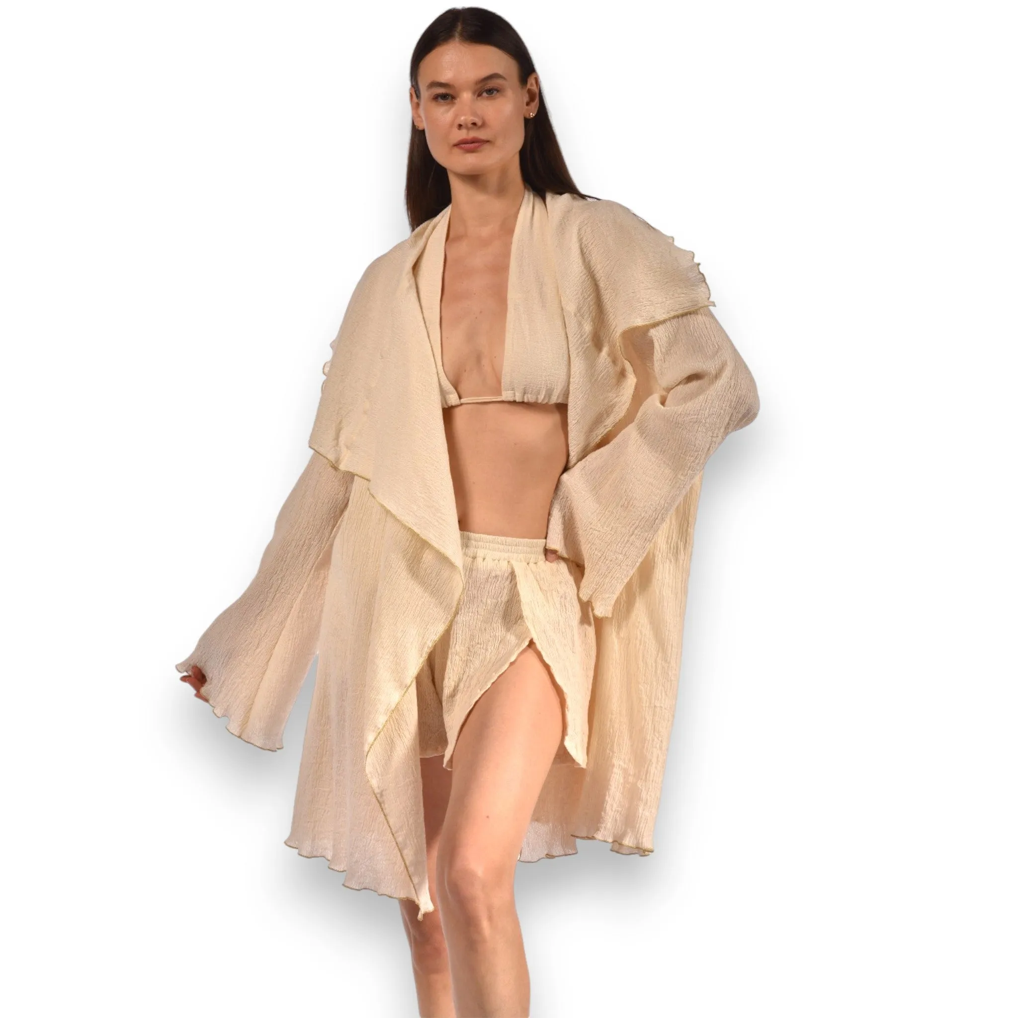 Natural Cotton Sile Bezi Robe