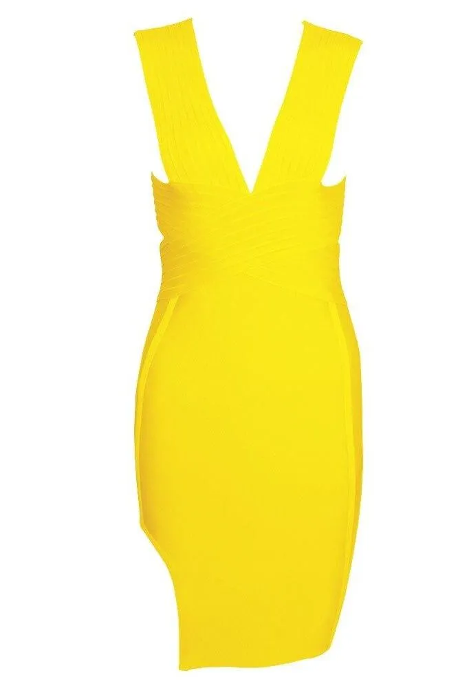 Pia Bandage Dress - Sun Yellow