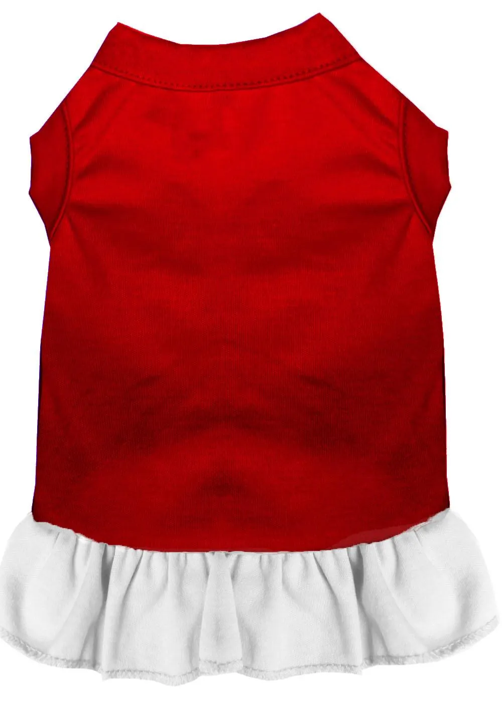 Plain Pet Dress Red With White Xs (8)