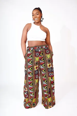 SALE AFRICAN PRINT TOPE WIDE LEG PANTS