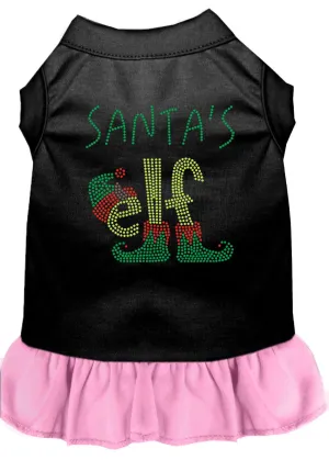 Santa's Elf Rhinestone Dog Dress Black With Light Pink Xxxl (20)