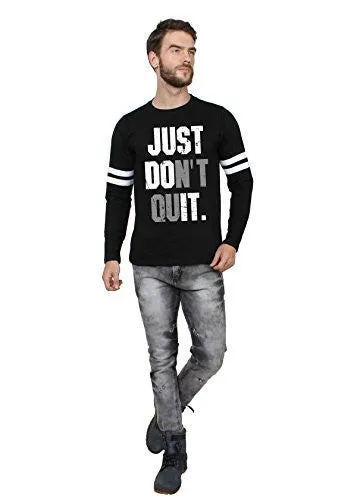 SayItLoud Printed Men's Round Neck T Shirt (40JUSTDONTQUITBLACK-M_Black_Medium)