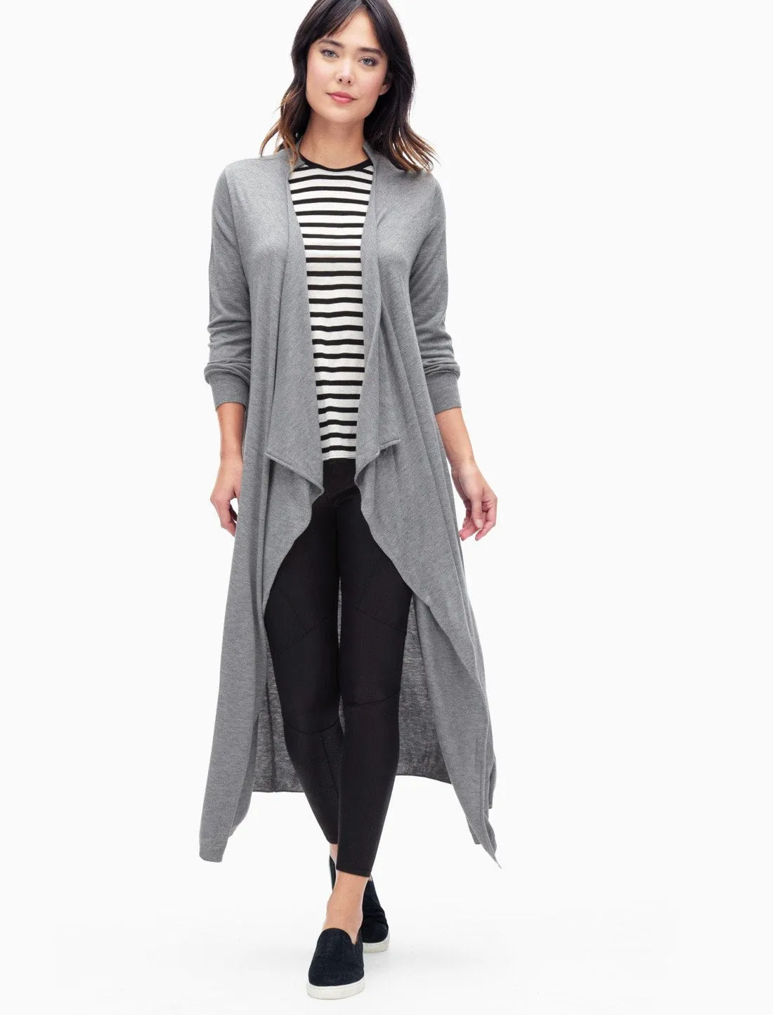 Splendid - Long Duster Cardi Heather Cinder