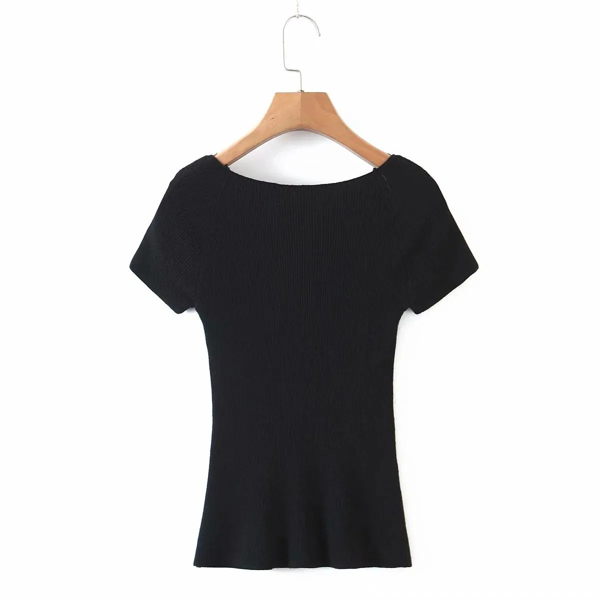 Square Neck Short Sleeve Top