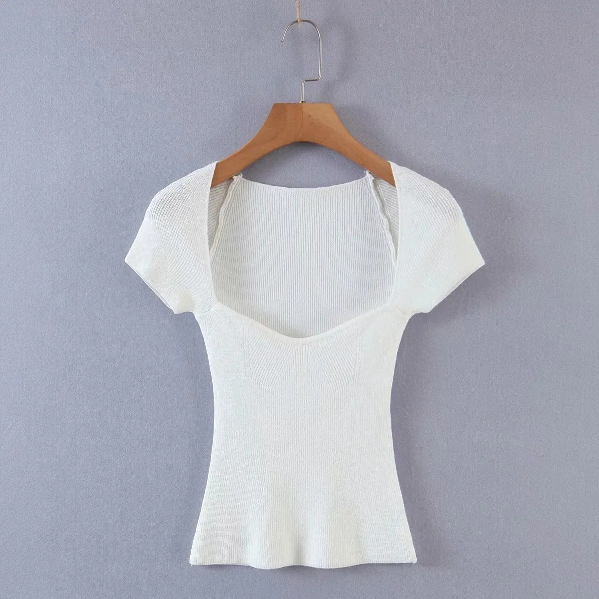 Square Neck Short Sleeve Top