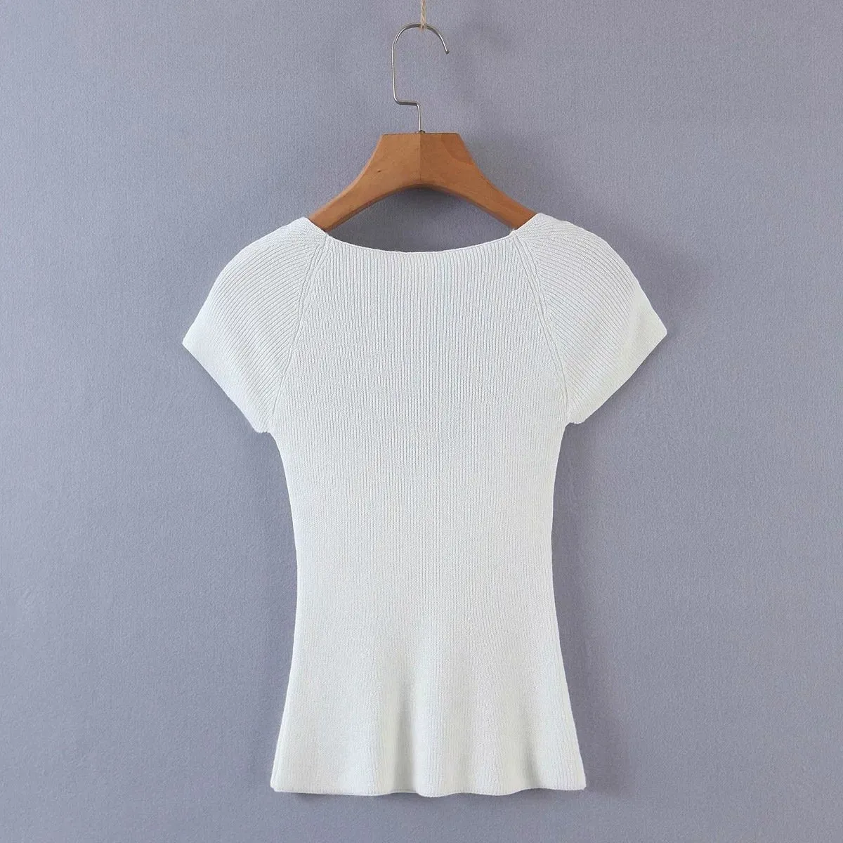 Square Neck Short Sleeve Top