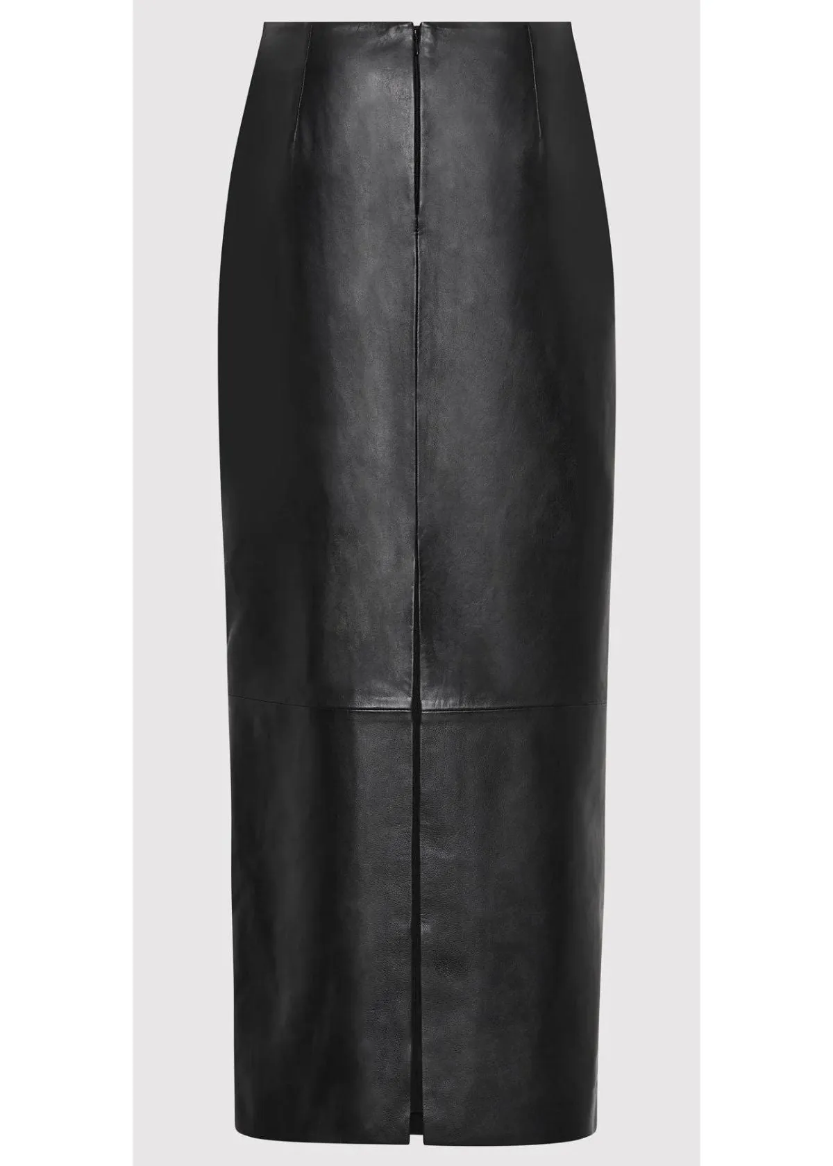 ST. AGNI Leather Column Skirt - Black