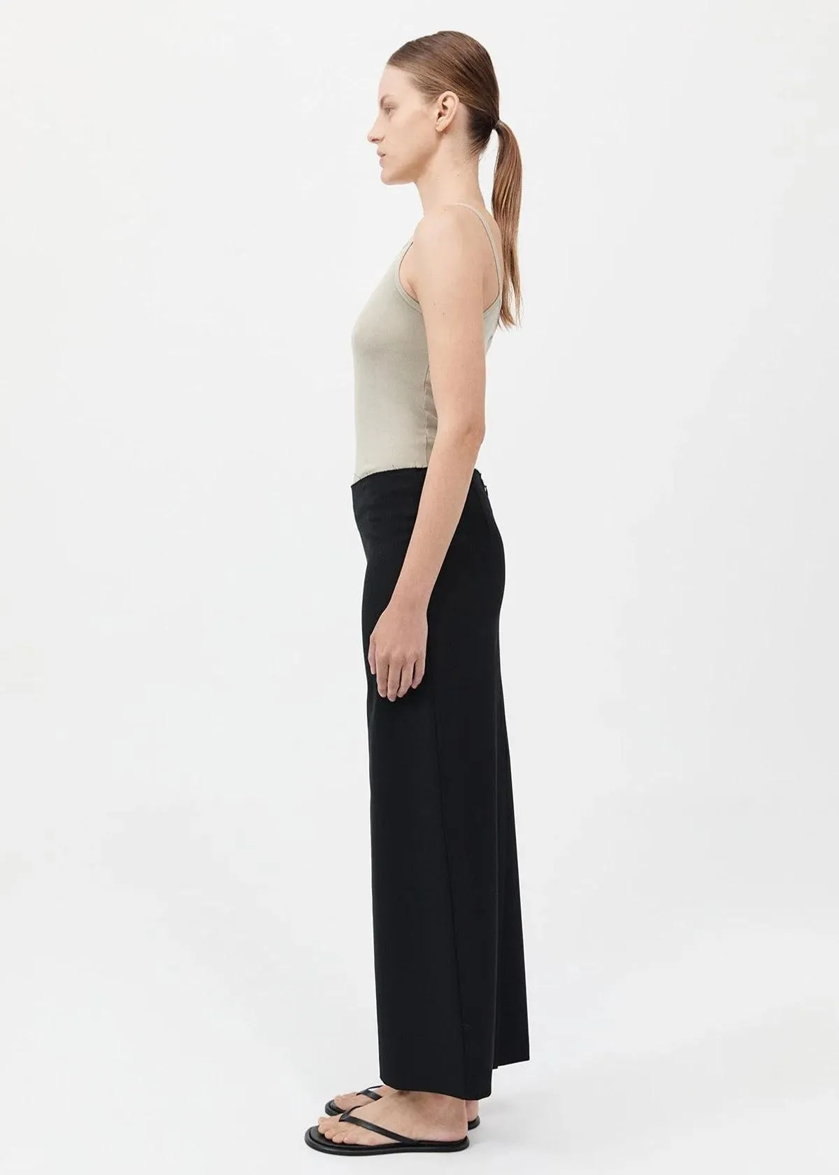 ST. AGNI Raw Edge Column Maxi Skirt - Black