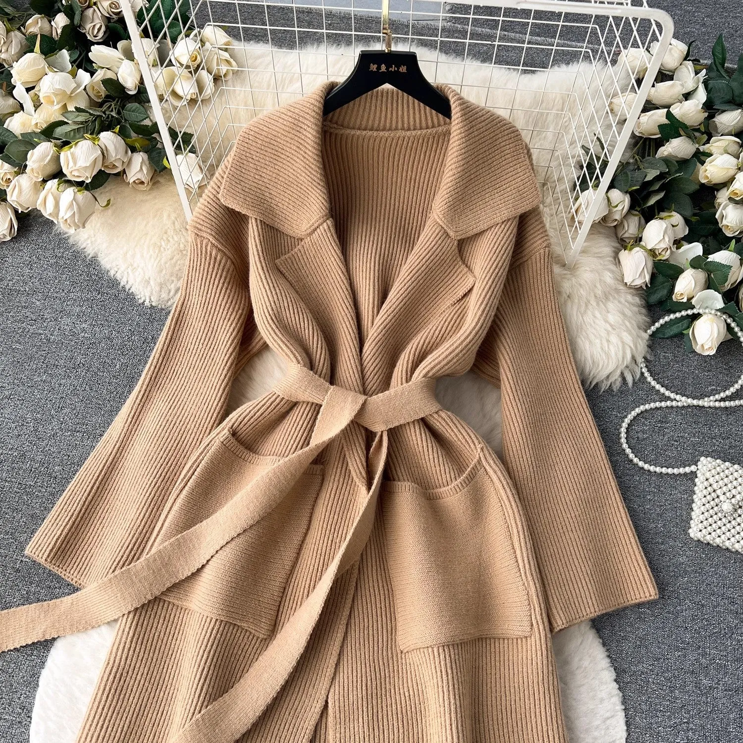 Sweater Jacket Women's New Popular High-Quality Mid-Length Cardigan Fashion      S4527