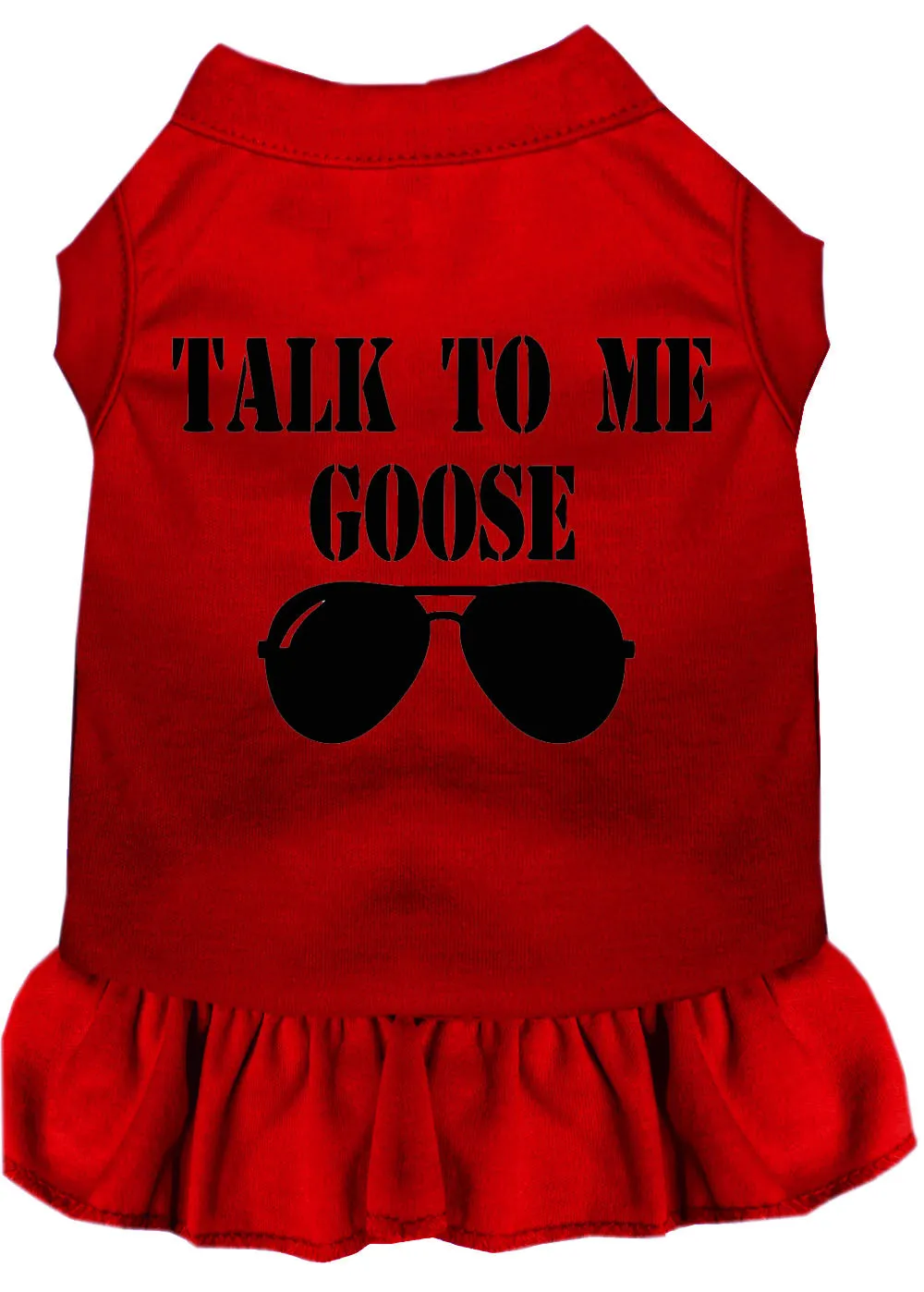 Talk To Me Goose Screen Print Dog Dress Red 4x (22)