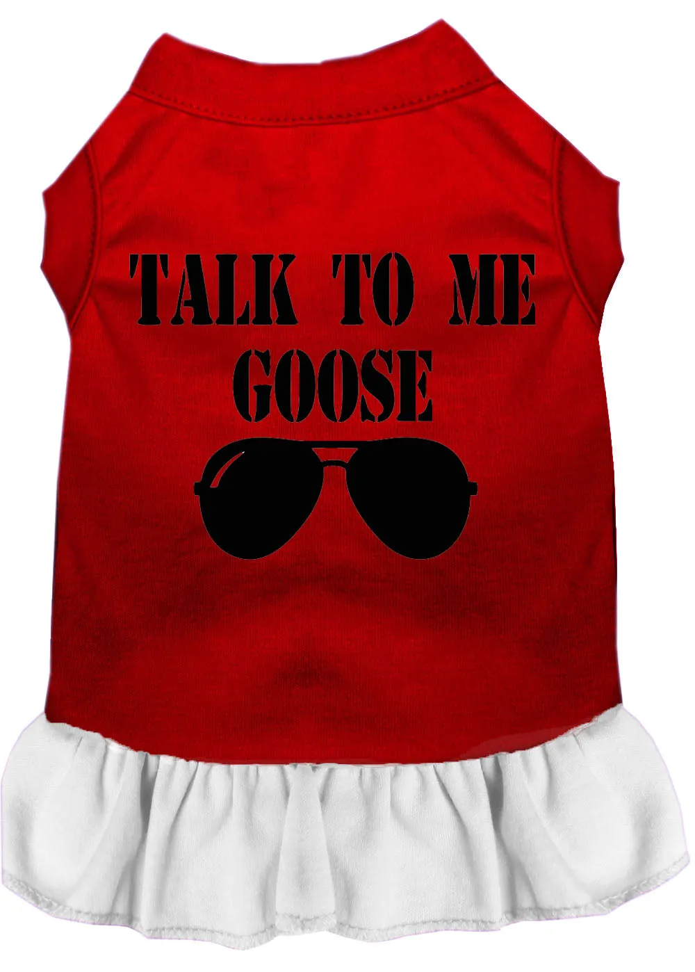 Talk To Me Goose Screen Print Dog Dress Red With White Xl (16)