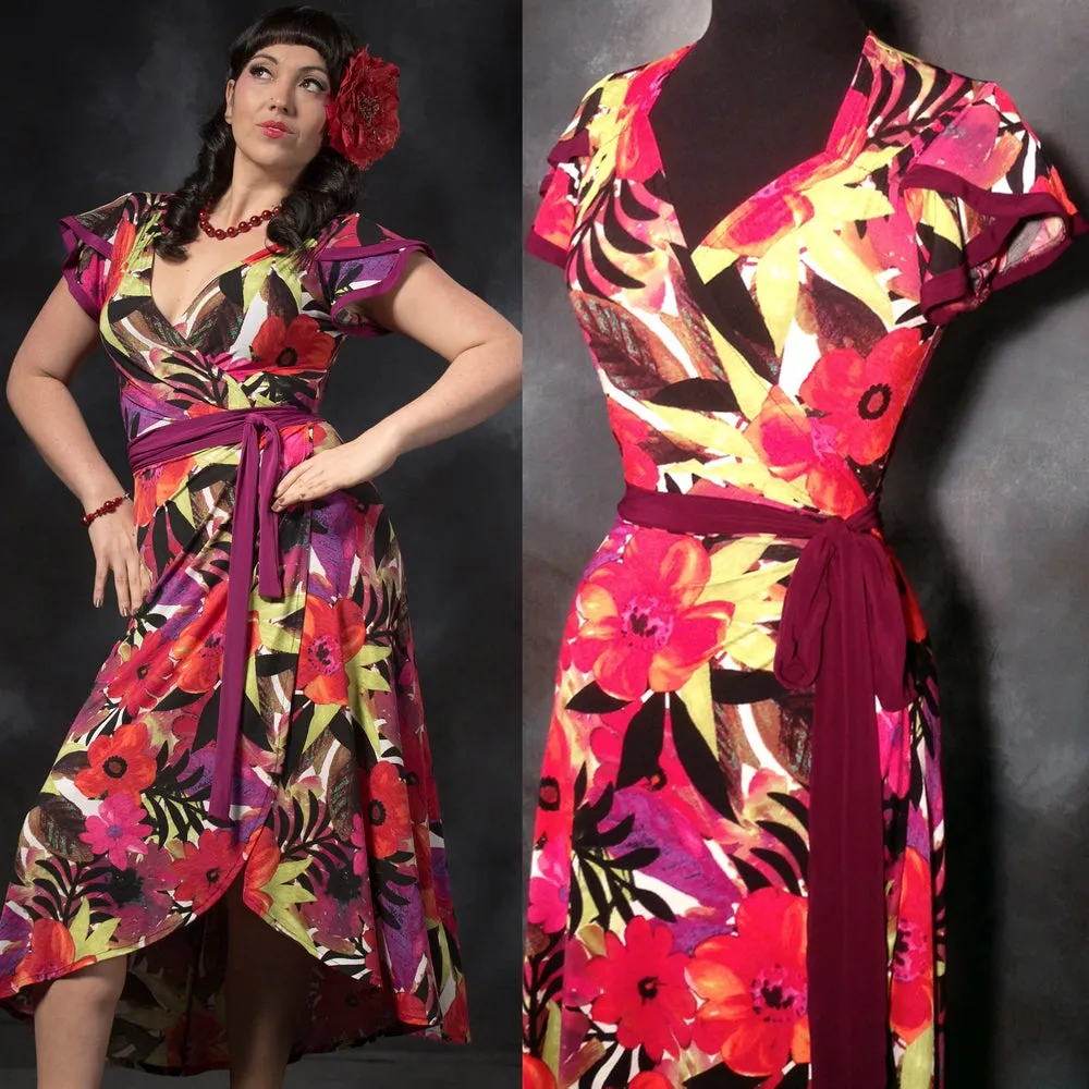 TOKYO ROSE WRAP DRESS