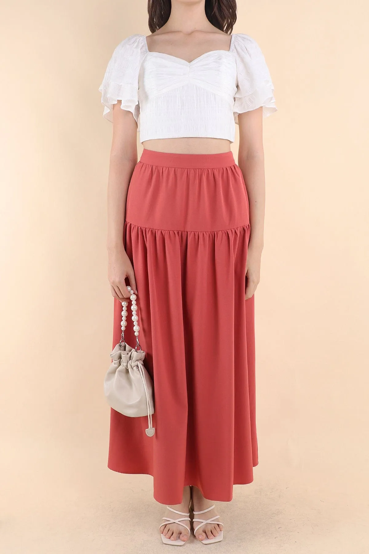 TRISTON MAXI SKIRT IN ROSE