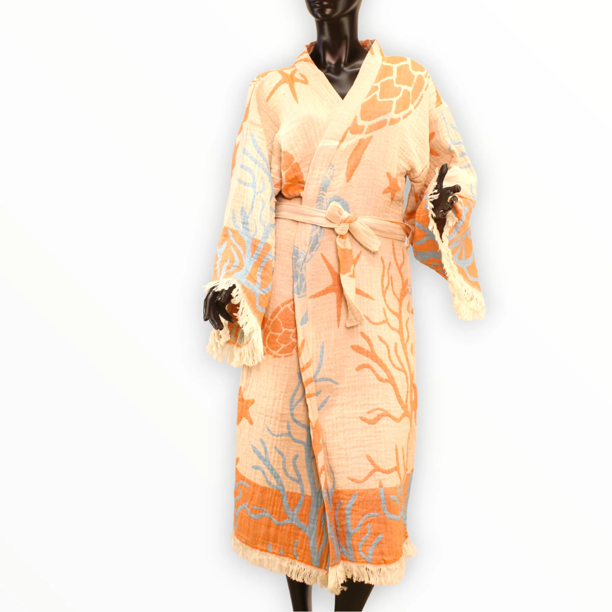 Turkish Towel Bathrobe Kimono Kaftan